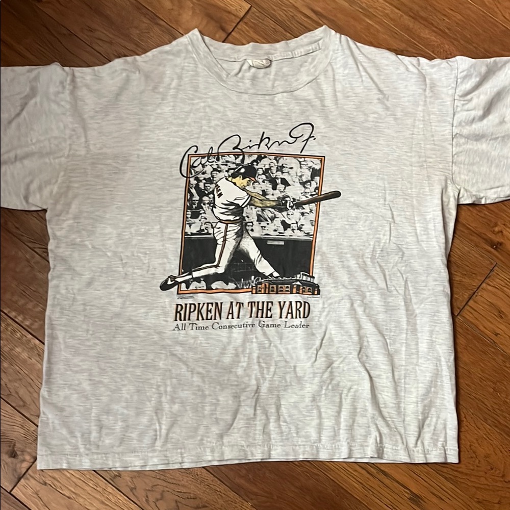 Cal Ripken Men's Gray Graphic Baseball T-Shirt - Ripken Design